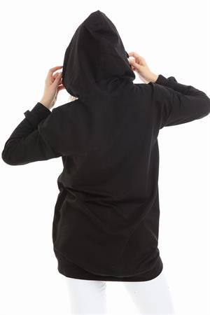 Kadın Kanguru Cep Sweat Siyah