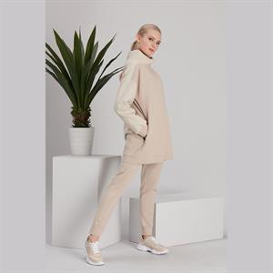 Kadın Kapitone Garni İki İp Takım Beige