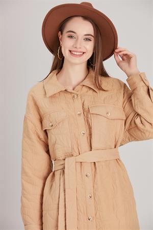 Kadın Kapitone Tunik Camel