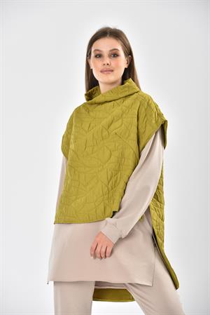 Kadın Kapitone Üst İki İp Takım Beige