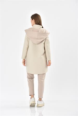 Kadın Kapitone Üst İki İp Takım Beige