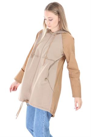 Kadın Kapüşonlu Ceket Beige