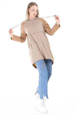 Kadın Kapüşonlu Ceket Beige