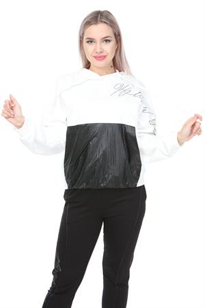 Kadın Kapüşonlu Sweat Ekru