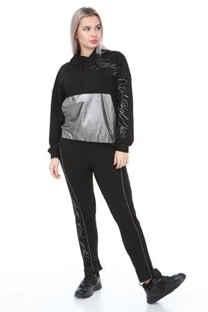 Kadın Kapüşonlu Sweat Siyah
