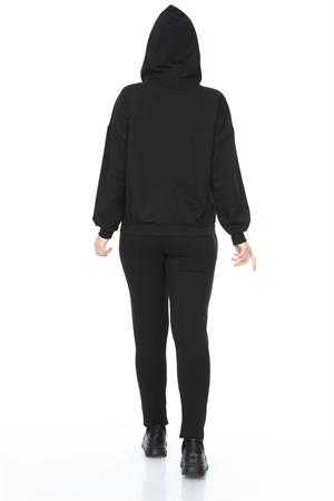 Kadın Kapüşonlu Sweat Siyah