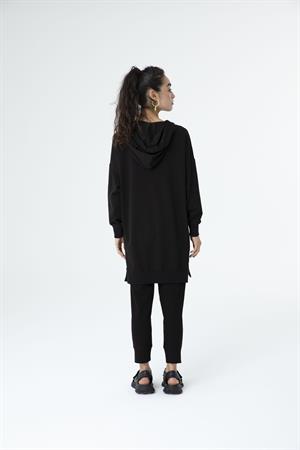 Kadın  Kapüşonlu Sweat Tunik Siyah