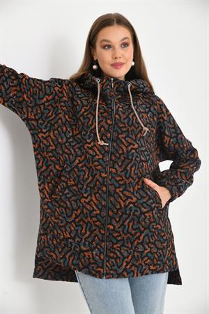 Kadın Kaşe Desenli Cap Orange
