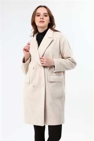 Kadın Kaşe Kaban Beige