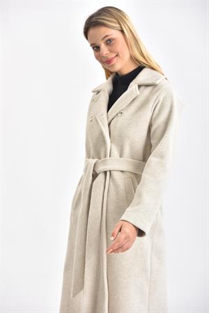 Kadın Kaşe Kaban Beige