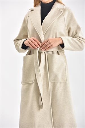 Kadın Kaşe Kaban Beige