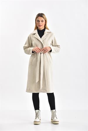 Kadın Kaşe Kaban Beige