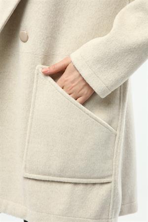 Kadın Kaşe Kaban Beige