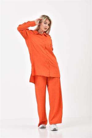 Kadın Keten İkili Takım Orange