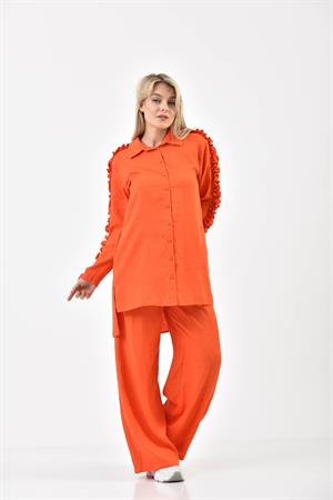 Kadın Keten İkili Takım Orange