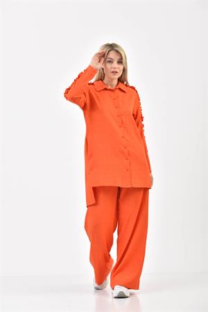 Kadın Keten İkili Takım Orange