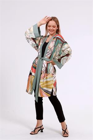 Kadın Kimono Kap Mint