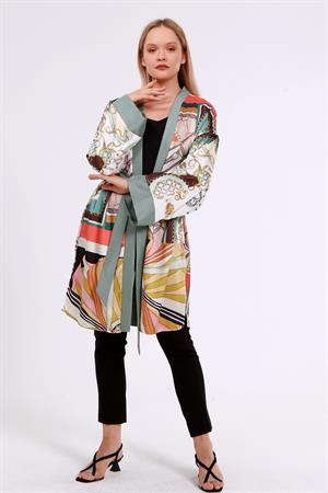Kadın Kimono Kap Mint
