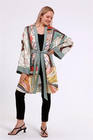 Kadın Kimono Kap Mint