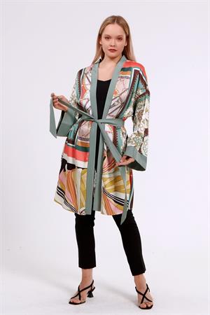 Kadın Kimono Kap Mint