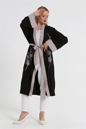 Kadın Kimono Kumaş Bayan Kap Siyah