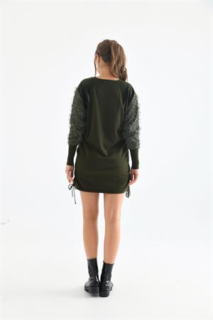 Kadın Kol Püskül Detay Tunik Haki