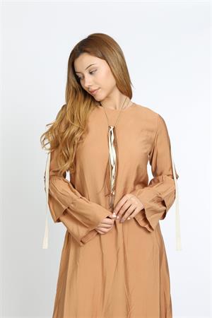 Kadın Kolye Detaylı Elbise Camel