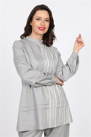 Kadın Kolyeli İkili Takım Gri