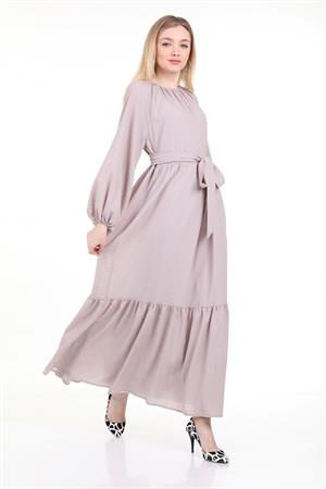 Kadın Krep Elbise Beige