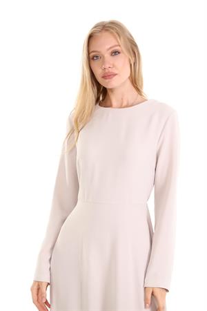 Kadın Krep Elbise Beige