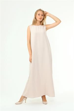 Kadın Krep Elbise Beige
