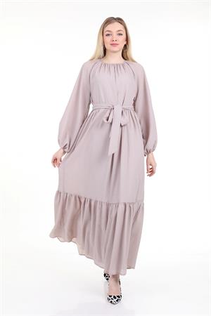 Kadın Krep Elbise Beige