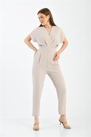 Kadın Krep Tulum Beige