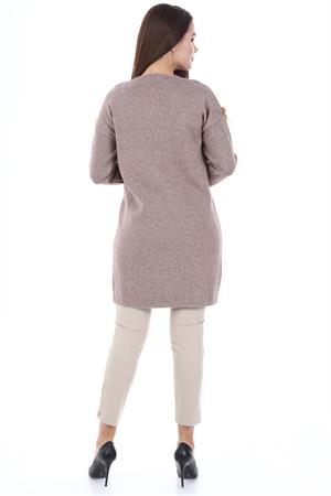 Kadın Kürk Detaylı Hırka Beige