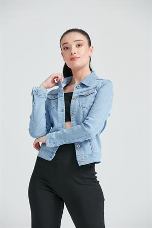 Kadın Mavi Kot Ceket Mavi