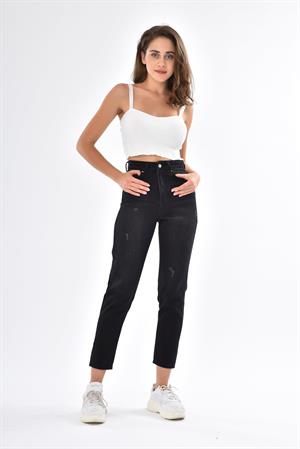 Kadın Mom Fit Jean Siyah