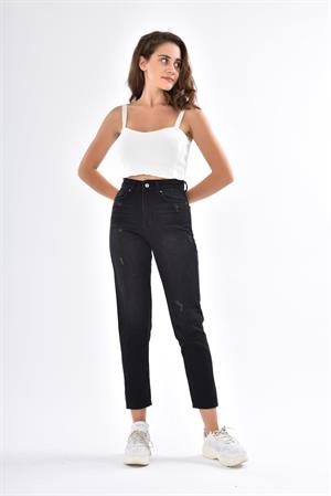 Kadın Mom Fit Jean Siyah