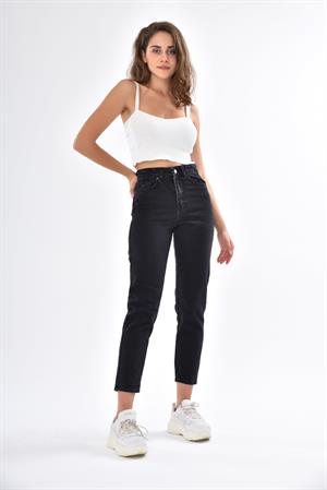 Kadın Mom Fit Jean Siyah