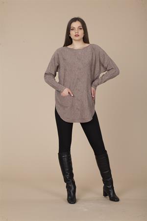 Kadın Önü Cepli Tunik Beige