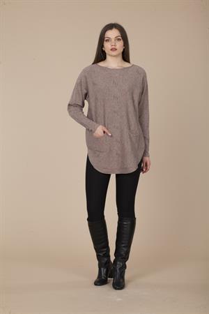 Kadın Önü Cepli Tunik Beige