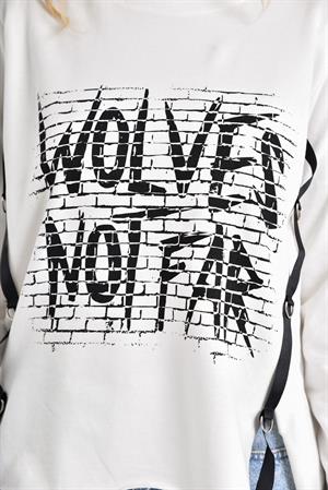 Kadın Önü Kısa Arkası Uzun Sweat Ekru