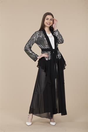 Kadın Organze Abaya Siyah