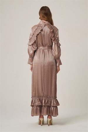 Kadın Organze Elbise Beige