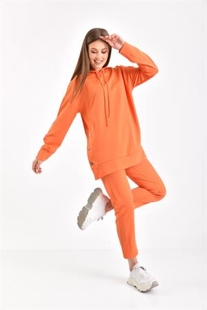 Kadın Örme Krep İkili Takıma Orange