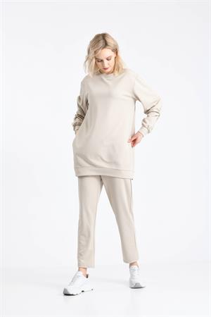 Kadın Örme Krep Takım Beige