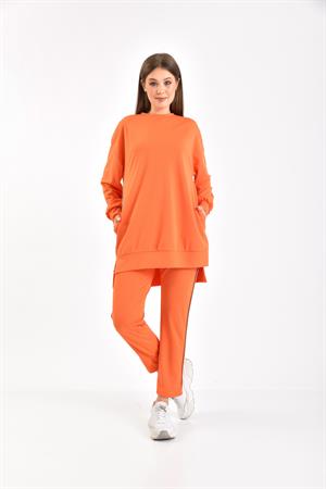 Kadın Örme Krep Takım Orange