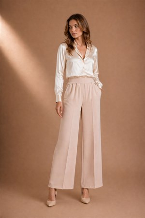 Kadın Palazo Pantolon Beige