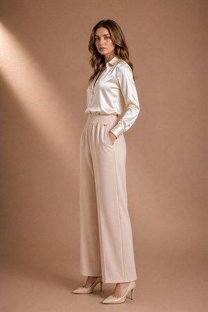 Kadın Palazo Pantolon Beige