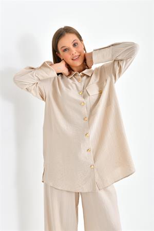 Kadın Pantolonlu Takım Beige