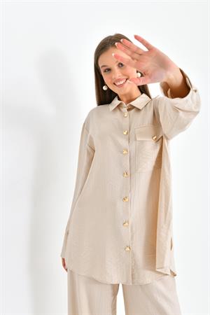 Kadın Pantolonlu Takım Beige